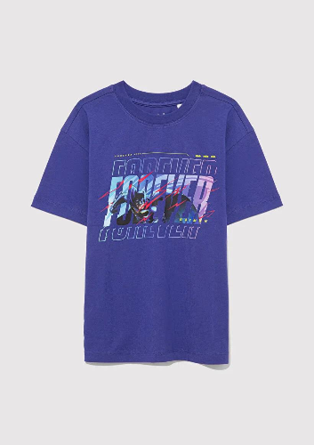 Resim Mavi Batman Baskılı Erkek Çocuk T-Shirt M6610295-70908