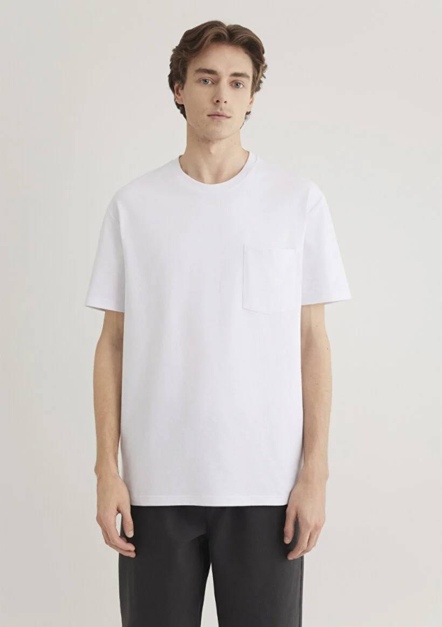 Resim Mavi Cepli Erkek T-Shirt M066248-620