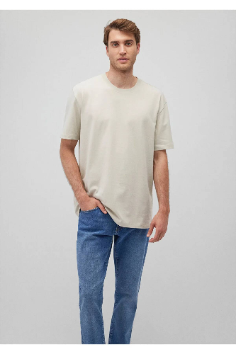 Resim Mavi Kısa Kol Erkek T-Shirt M066249-70144