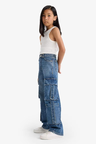 Resim Defacto Kız Çocuk  Jean Pantolon E6184A8/NM28