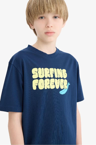 Resim Defacto Erkek Çocuk Kısa Kol T-shirt E0183A8/NV248