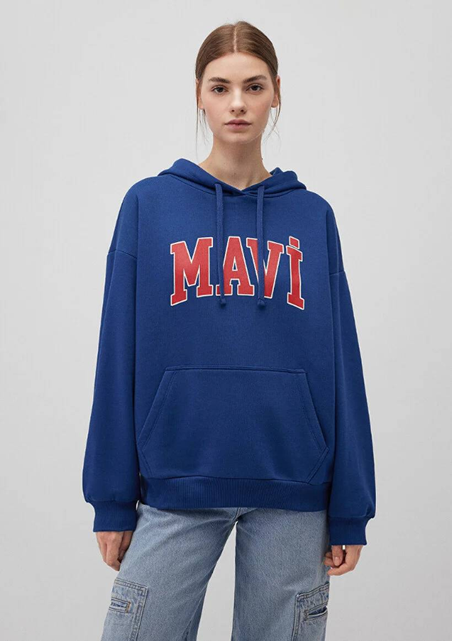 Resim Mavi Kadın Sweat
