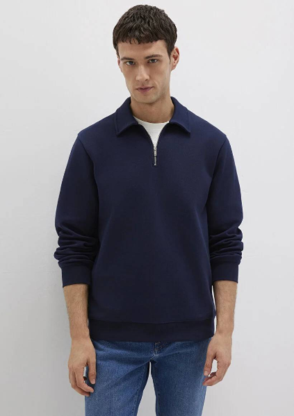 Resim Mavi Half Zip Erkek Sweat M0S10414-86415
