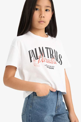 Resim Defacto Kız Çocuk T-shirt E0352A8/WT34