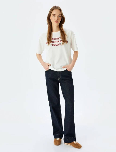 Resim Koton Kadın Kısa Kol T-shirt 5SAL10373IK
