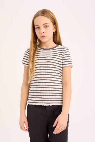 Resim Defacto Kız Çocuk Kısa Kol T-shirt B6692A8GR449