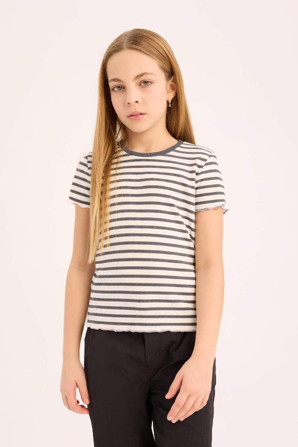 Resim Defacto Kız Çocuk Kısa Kol T-shirt B6692A8GR449