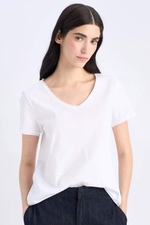 Resim Defacto Kadın Kısa Kol T-shirt K1507AZWT34