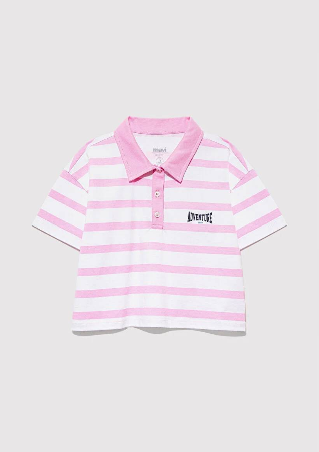 Resim Mavi Loose Kız Çocuk T-shirt M7610264-89905