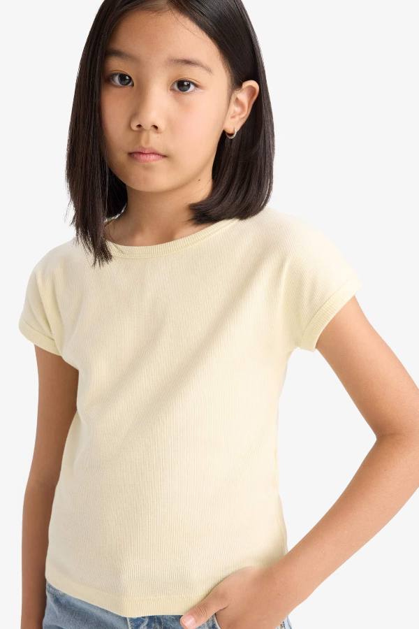 Resim Defacto Kız Çocuk Kısa Kol T-shirt B3053A8ER134