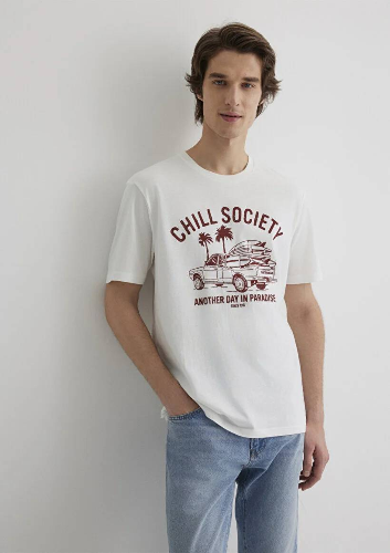 Resim Mavi Chıll Socıety  Erkek T-shirt M0612078-70053