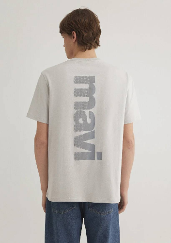 Resim Mavi Baskılı Erkek T-Shirt M0612522-70074