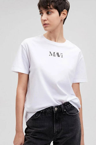 Resim Mavi Mavı Logo Kadın T-Shirt M1611594-620