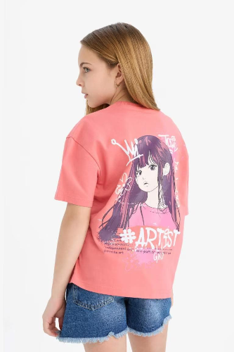 Resim Defacto Kız Çocuk Kısa Kol T-shirt E0387A8/BR133
