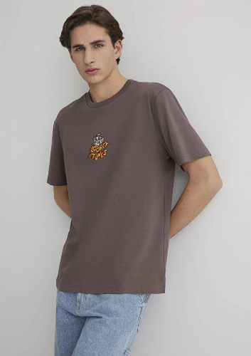 Resim Mavi Loose Erkek  T-shirt M0612657-70423