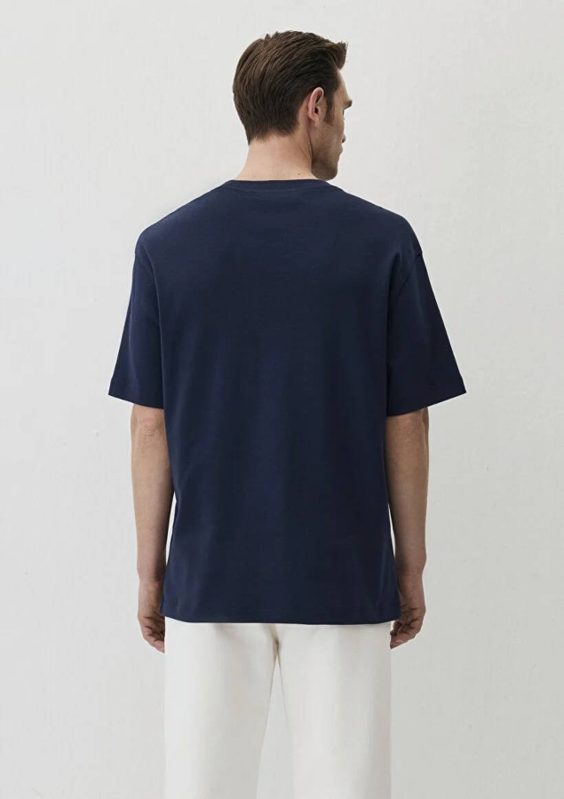 Resim Mavi Kısa Kol Erkek T-Shirt M0612150-70497