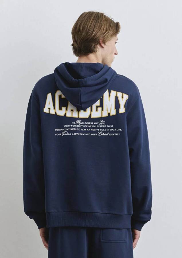Resim Mavi Academy Kapüşonlu Erkek Sweat M0S10375-89353
