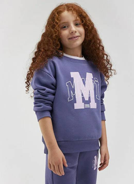 Resim Mavi Smıle More Baskılı Kız Çocuk Sweat M7S10090-71445
