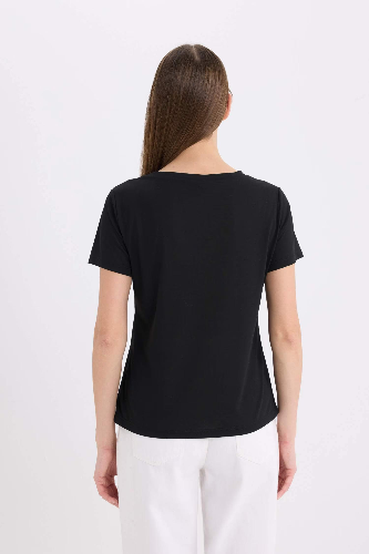 Resim Defacto Kadın Kısa Kol T-shirt W9204AZ/BK81