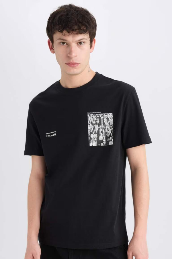 Resim Defacto Erkek  T-shirt E0583AXBK81