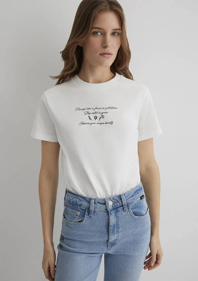 Resim Mavi Regular Kadın  T-shirt M1613133-70057
