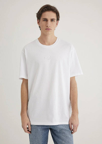 Resim Mavi Baskılı Erkek T-Shirt M0610100-620