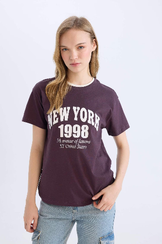 Resim Defacto Kadın Kısa Kol T-shirt D9602AXPR38