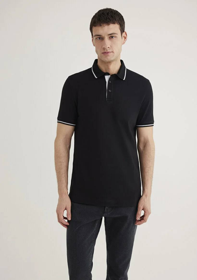 Resim Mavi Slim Erkek  T-shirt M0612619-900
