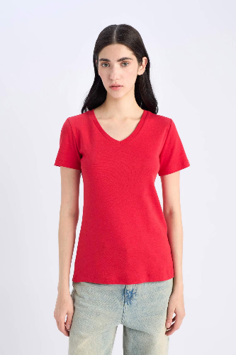 Resim Defacto Kadın Kısa Kol T-shirt I1080AZ/RD286