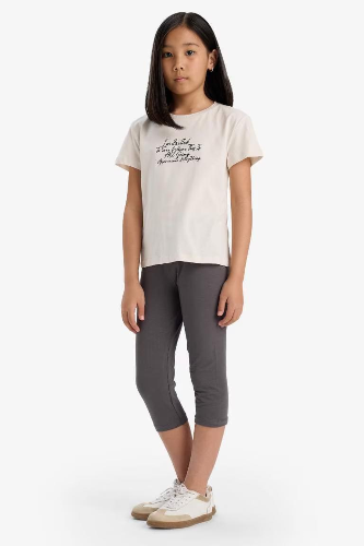 Resim Defacto Kız Çocuk Kısa Kol T-shirt E5892A8BG697