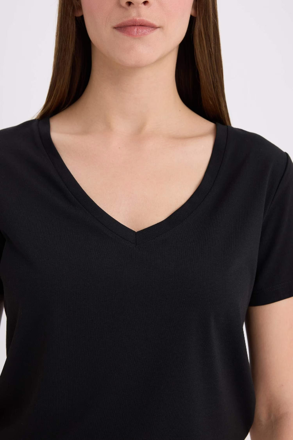 Resim Defacto Kadın Kısa Kol T-shirt W9204AZ/BK81
