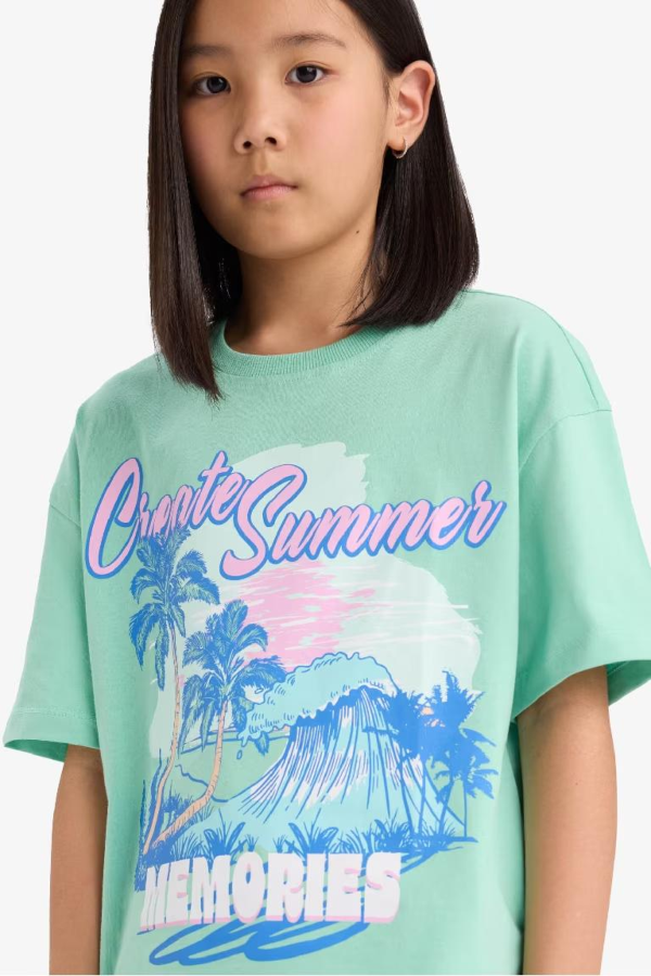 Resim Defacto Kız Çocuk Kısa Kol T-shirt E0356A8/GN1203