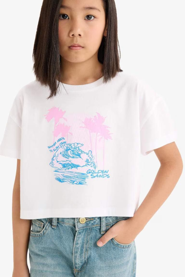Resim Defacto Kız Çocuk T-shirt E0384A8/WT34