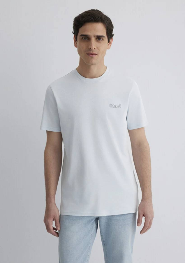 Resim Mavi Slim Erkek  T-shirt M0610360-89288