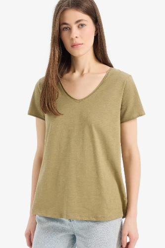 Resim Defacto Kadın Kısa Kol T-shirt K1507AZKH176