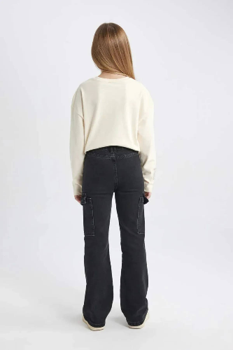 Resim Defacto Kız Çocuk  Kanvas Pantolon D7094A8/NM36