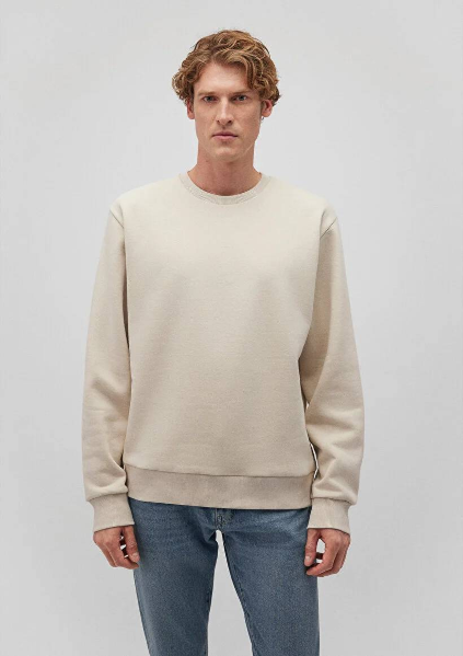 Resim Mavi Bisiklet Yaka  Loose Erkek Sweat M0S10276-70322