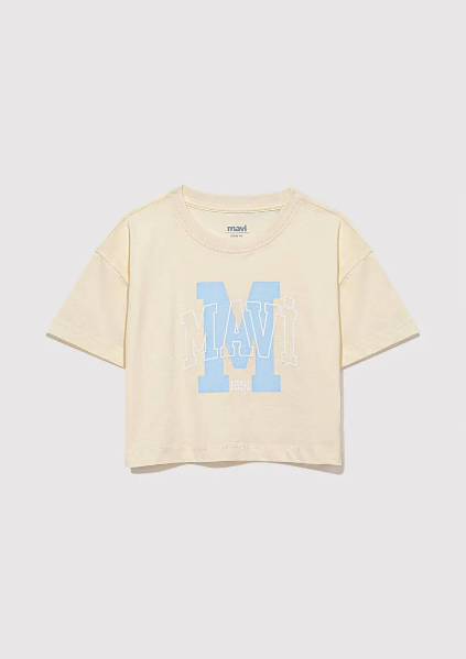Resim Mavi M Baskılı Logo Kız Çocuk T-Shirt M7610276-89145