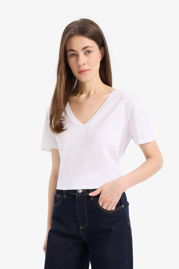 Resim Defacto Kadın Kısa Kol T-shirt W9578AZWT34