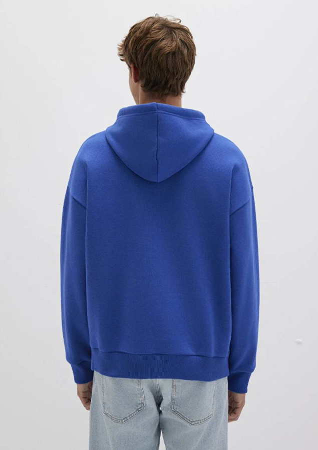 Resim Mavi Baskılı Erkek Sweat M067149-70907