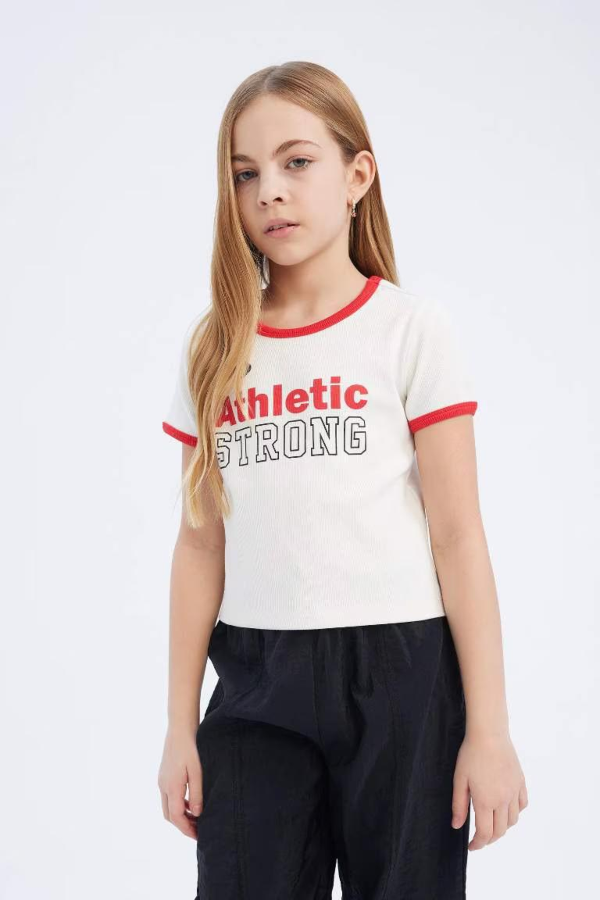 Resim Defacto Kız Çocuk Kısa Kol T-shirt D8542A8ER85