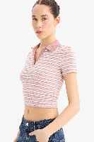 Resim Defacto Kadın Kısa Kol T-shirt E7907AX/BR138