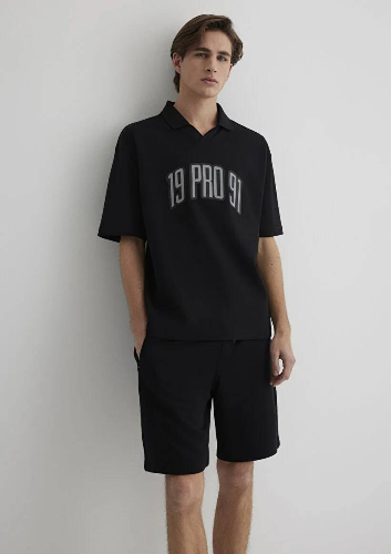 Resim Mavi Relaxed Erkek  T-shirt M0612748-71379