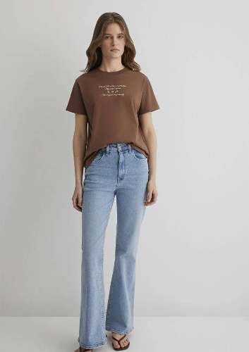 Resim Mavi Regular Kadın  T-shirt M1613133-90437