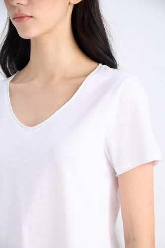Resim Defacto Kadın Kısa Kol T-shirt K1507AZWT34
