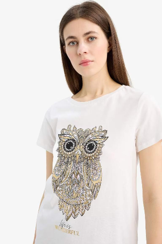 Resim Defacto Kadın Kısa Kol T-shirt E5064AX/ER105