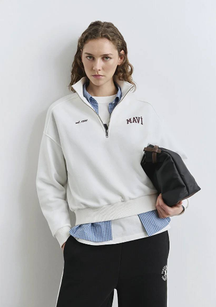Resim Mavi Logo Baskılı Kadın Sweat M1S10373-70057