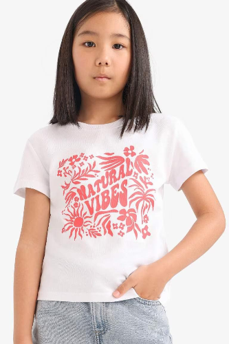 Resim Defacto Kız Çocuk Kısa Kol T-shirt E5893A8WT79
