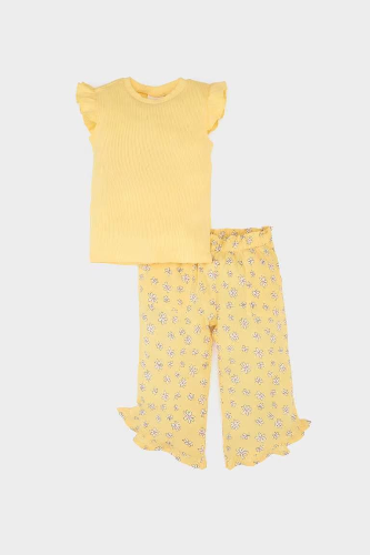 Resim Defacto Kız Bebek Şort Takım E7798A5YL142