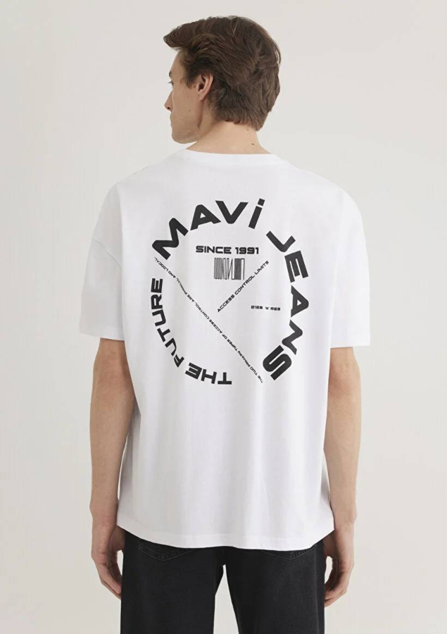 Resim Mavi Jeans Baskılı Erkek T-Shirt M0611719-620